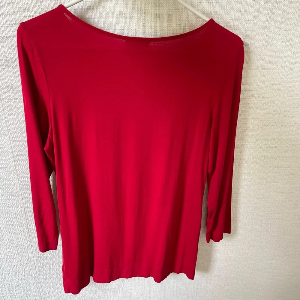 The Limited Red Blouse Top 3/4 sleeves - Picture 2 of 7